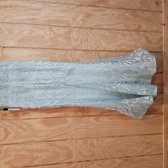 Alexander By Daymor NEW Mist Green Beaded Maxi Gown Dress Size 6 #1765 - Picture 10 of 11